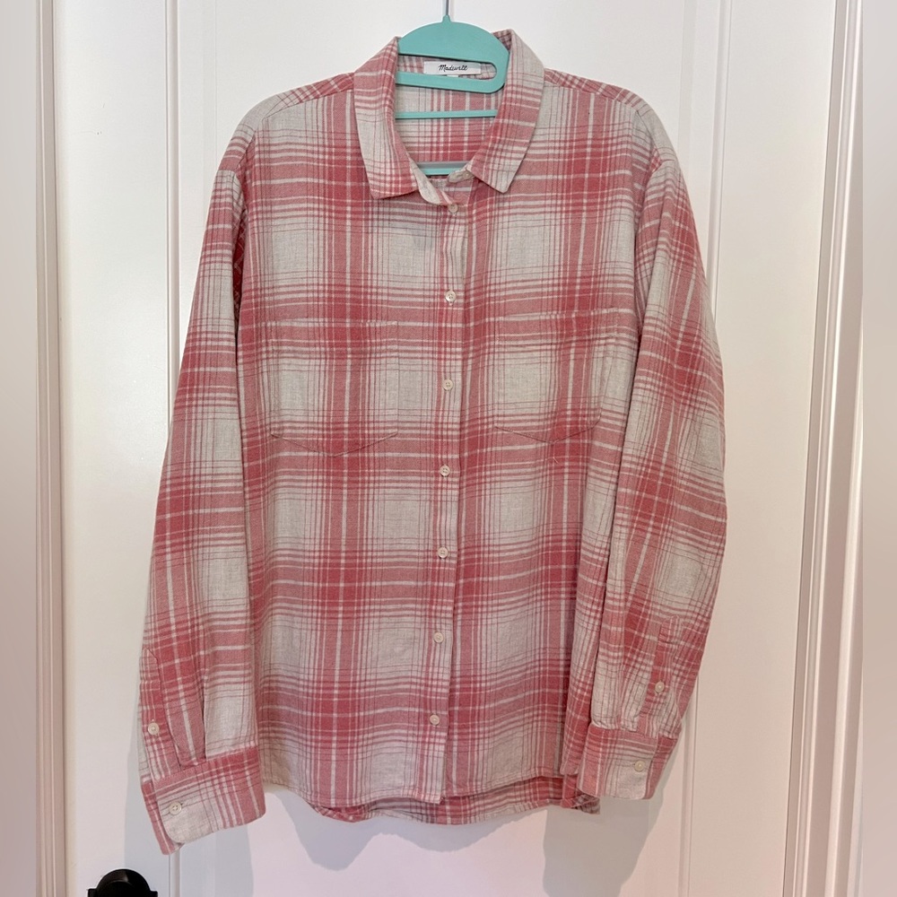 Madewell women’s plaid flannel shirt
